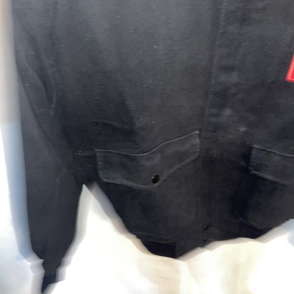 Leather Gallery Men’s USMC Jacket Size Small Black Cotton Bomber Outdoors Warmth - Picture 6 of 12